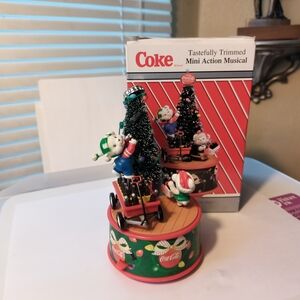 1996 Coca Cola Holiday Musical Decoration With Box 6 Tall Works